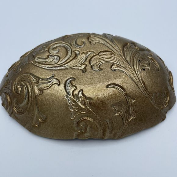 Goofus Reverse Glass Candy Dish Nut Bowl Serving Plate Purple Gold Vintage Decor - Picture 7 of 13